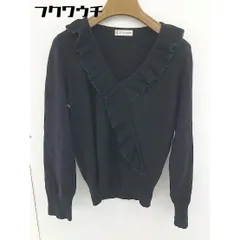 ◇ 22 OCTOBRE ヴァンドゥーオクトーブル ウール ニット ラメ フリル 長袖 セーター サイズ6 ブラック レディース  【中古】 【1110220000151】
