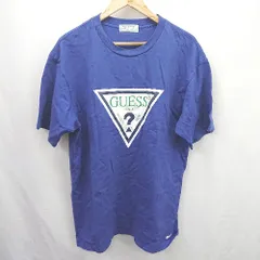 ◇ ⊂ GUESS ゲス カジュアル 半袖 丸首Tシャツ サイズM ブルー系 メンズ E  【1507160031527】