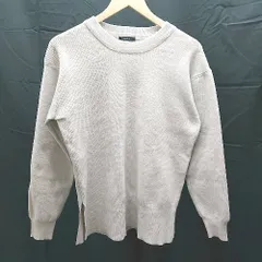 ◇ COMME CA ISM コムサイズム クルーネック シンプル 裾リブ 長袖 ニット セーター サイズ9 ホワイトベージュ メンズ E  【1303290009692】のサムネイル