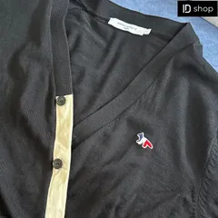 Maison Kitsune メゾンキツネ Tricolor Fox Patch Classic Cardigan Black ツリーカラー パックス パッチ クラシックカーディガン FU00501KT1036 XS,S