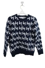 【美品】le coq sportif(ルコックスポルティフ) トレーナー ネイビー白総柄 レディース M ゴルフ用品 2504-0292 中古