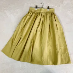 未使用【ドゥ アルシーヴ】スカート　 DOUX ARCHIVES　美品　マスタード　カーキ　M　ロング フレア タック　 ギャザー Aライン Y2K