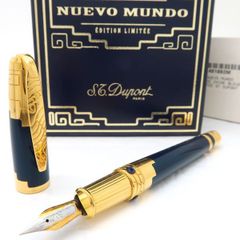 S.T.Dupont 万年筆 NUEVO MUNDO 481892M サファイア 1998年 ムエボムンド 1000本限定 コンバーター 両用 美品 箱他付 デュポン ◆送料込◆質屋-9955