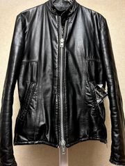ヴィンテージ年代カナダ製希少アルミダブルジッパーシングルライダースジャケット38