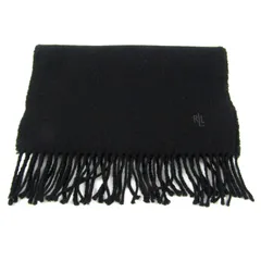 ローレン ラルフローレン マフラー ロゴ ウール ブランド 小物 レディース メンズ ブラック RALPH LAUREN 【中古】