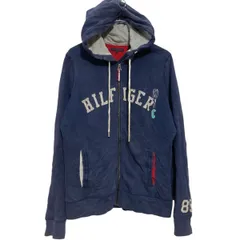 TOMMY HILFIGER ジップアップ ロゴスウェット パーカー M ネイビー トミーヒルフィガー 裏起毛 古着卸 アメリカ仕入 a703-5171