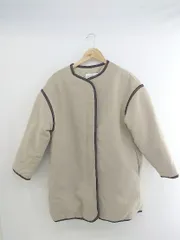■ RAY CASSIN レイカズン 中綿 パイピング 長袖 ノーカラー コート サイズF ベージュ レディース P  【中古】 【1211070002620】