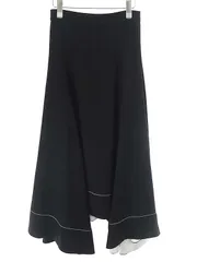 3.1 Phillip Lim スリーワンフィリップリム 19AW コントラストステッチ フレアスカート ブラック 0のサムネイル