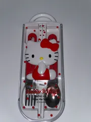 【訳あり商品】サンリオ SANRIO ハローキティ キティちゃん レリーフ付きランチトリオセット 013803 お箸 スプーン フォーク 子供 キッズ カトラリーのサムネイル