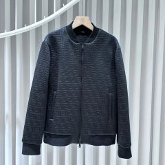 50 ／ FENDI(フェンディ) FF まだら模様の ヘビーコットン ボンバー ブルゾン ジャケット 黒