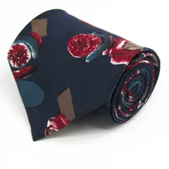 マリオヴァレンティノ ブランド ネクタイ 総柄 ドット パネル柄 幾何学模様 シルク PO メンズ ネイビー MARIO VALENTINO 【中古】