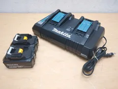 makita/マキタ 2口急速充電器＋18Vバッテリー(BL1860B)2個セット 純正 リチウムイオンバッテリー 電池 中古品 ●71496 DC18RDのサムネイル
