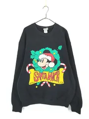 古着 90s Disney ミッキー サンタ クリスマス コスチューム スウェット トレーナー XL位 古着