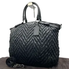 【未使用級/クリーニング済】COACH コーチ マディソン キルテッド シェブロン F18634 2WAY トートバッグ ショルダーバッグ レザー 黒 レディース 大容量 A4収納可 ビジネス 通勤通学 エレガント 肩掛け 斜め掛け チャーム 保存袋付 S31