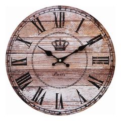 不二貿易 掛時計 アンティークウッド Φ28cm インテリア インテリア雑貨 インテリア時計 時計 置時計 壁掛時計 卓上時計 ウォールクロック アナログ時計
