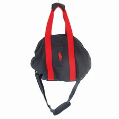 ポロ バイ ラルフローレン Polo by Ralph Lauren ボストンバッグ ショルダーバッグ ハンドバッグ ポニー 刺繍 2WAY 紺 ネイビー 赤 レッド 鞄