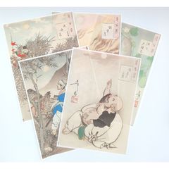 [月岡芳年] 和紙使用　月百姿有名図柄５枚セット(2)　複製 ☆送料無料☆