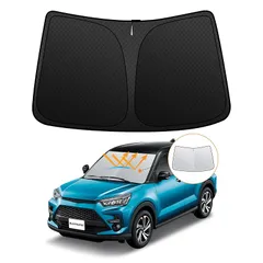 【強化版】トヨタ ライズ A200系 ダイハツ ロッキー フロントガラス サンシェード RAIZE ROCKY H31.11-現行 UVカット 吸盤不要 遮光断熱 夏 紫外線 UVカット 簡単着脱 内装パーツ 車種専用設計 折り畳み式 収納袋付き 0