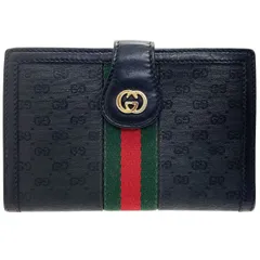 グッチ 財布 ヴィンテージ シェリー がま口財布 PVC レザー 革 ブラック 黒 035 904 GUCCI GG オールドグッチ ウェビングライン 二つ折り財布 コンパクト財布 ミニ財布 ミニウォレット ウォレット サイフ【中古】