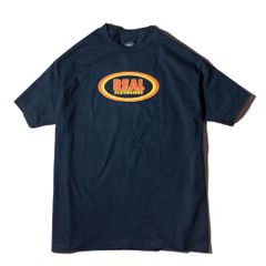 REAL OVAL LOGO TEE NAVY スケボー スケートボード