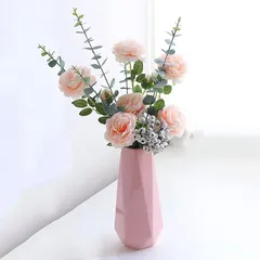 花瓶花瓶陶器花びんおしゃれ花入大きいカビんシンプルかビン１個入りFukuka 陶器花器か瓶とうき 花びんセラミックフラワーベース (ピンク) 1