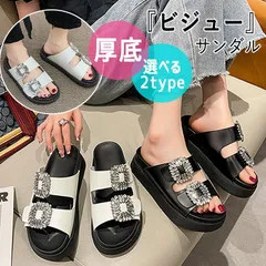 A-ブラック ビジュー レディース サンダル 厚底 スポーツ アウトドア コンフォート 白 黒 韓国 アウトドア ビーチサンダル^bm1168^