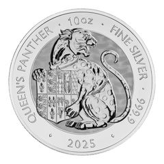 [保証書・カプセル付き] 2025年 (新品) イギリス「ロイヤルチューダービースト・女王のパンサー」純銀 10オンス 銀貨