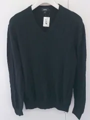 ◇ UNIQLO ユニクロ Vネック 長袖 コットン カットソー　 サイズS ブラック レディース  【中古】 【1206280008241】