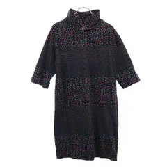 マリメッコ 総柄 ワンピース M ブラック系 marimekko 七分袖 レディース 【中古】  【230301】