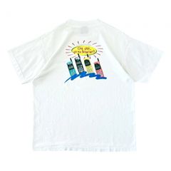 90s Bell Mobilité × NOKIA プロモーションTシャツ 企業系 企業ロゴ ガラケー 太陽 シングルステッチ ホワイト Lサイズ