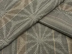 平和屋着物▽上質な紬　単衣　麻の葉間道　正絹　逸品　AAAT3507fy