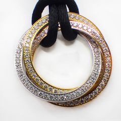 CARTIER カルティエ トリニティ ネックレス 750 ダイヤ スリーカラーゴールド K18 YG WG PG ペンダント レディース フルダイヤ 【中古】【送料無料】