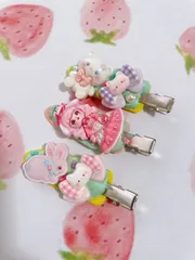 101 ホイップデコヘアクリップ3点セット　ハンドメイド　アイス　ホイップデコ　デコレーション　スイーツ　ヘアアクセサリー　ヘアピン　ヘアクリップ　女の子　キッズ　子供　おしゃれ　誕生日　プレゼント　クリスマス　保育園　幼稚園　小学生