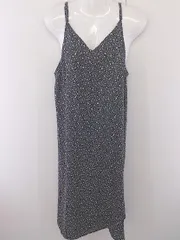 ◇ Samansa Mos2 blue サマンサモスモス ブルー 総柄 膝下丈 キャミソールワンピース サイズF ネイビー マルチ レディース  【中古】 【1203280003283】