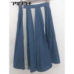 ◇ MOUSSY マウジー 膝下丈 フレア スカート サイズ0 ブルー系 グレー レディース  【中古】 【1111190000608】