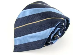 クリツィア ブランドネクタイ ストライプ柄 シルク イタリア製 メンズ ネイビー KRIZIA 【中古】