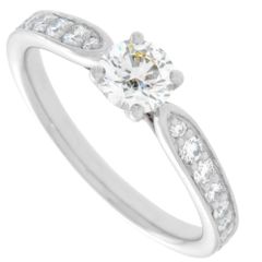 ティファニー Tiffany&Co. ハーモニー ハーフエタニティ リング 指輪 ダイヤモンド 0.34ct 約8号 Pt950 レディース【中古】