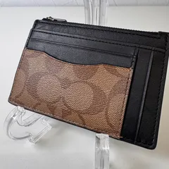 ✨Bランク　  COACH　コインケース　小銭入れ　パスケース　カード入れ　シグネチャー　レザー　PVC　メンズ　66649　「35EL」