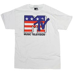 MTV Tシャツ ロゴ USAデザイン　音楽系 ストリート 古着風 白