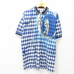 XL/古着 半袖 ポロ シャツ メンズ ゴルフ 総柄 紺 ネイビー spe 25jul02 中古 トップス