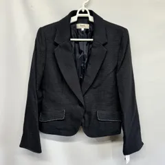 レディーススーツ ジャケット ネイビー ツイード 9号 9AR きれいめ☆CTR-360☆