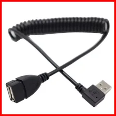 【セール中】ViViSun USB2.0 延長ケーブル 左右９０°Ｌ型 Aオス to Aメス 金メッキコネクタ付き 高速 480Mbpsのデータ転送同期リード 伸縮調節可能 (左Ｌ)