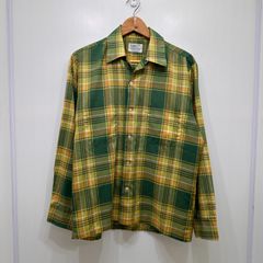 60s Sears オンブレ チェック シャツ グリーンイエロー ブラウン