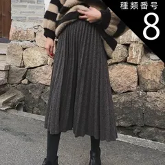 種類8：ブラック/2XL ロング丈 プリーツ スカート 秋冬スカート スカート プリーツスカート ロング ウエストゴム 伸縮性 かわいい 大人可愛い きれいめ シンプル カジュアル 大人 上品 おしゃれ 大人女子 こなれ感 ラブリー キュート ガーリー クール