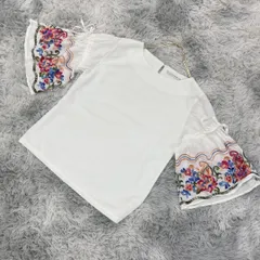 ＃【AIX LES BAINS】エクスレバン  カットソー【M】カワイイ  ガーリー  レディース  一点もの  白系  ホワイト 【送料無料】のサムネイル