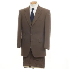【中古】ブリオーニ Brioni ウールカシミヤ ストライプ 3B セットアップ スーツ ブラウン【サイズ48】【メンズ】のサムネイル