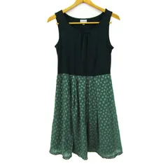 ホコモモラ ワンピース ノースリーブ ストレッチ ブランド トップス レディース 40サイズ 深緑 Jocomomola 【中古】