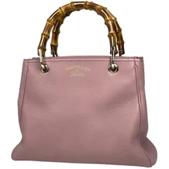 グッチ バンブー ショッパー スモール ハンドバッグ ショルダーバッグ 2WAY 336032 ピンク レザー レディース GUCCI 【中古】 在庫一掃】 グッチ GUCCI バンブー スモール ショッパー ハンドバッグ