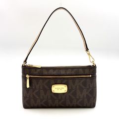 MICHAEL KORS MKロゴ ロゴプレート PVC ブラウン ポーチ ゴールド