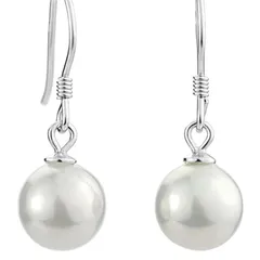 【新品】 [グラムジュエリー] ピアス レディース パール 真珠 フックピアス プレゼント 女性 彼女 妻 人気 冠婚葬祭 シルバー925 プラチナ仕上 シンプル 大 1